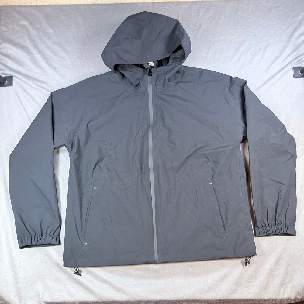 All in Motion Men's Waterproof Breathable Hooded Rain Jacket Black Size XL